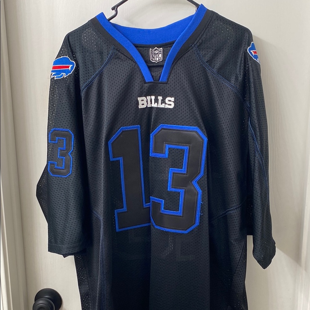 Autographed Stevie Johnson NFL Buffalo Bills Black and Blue jersey